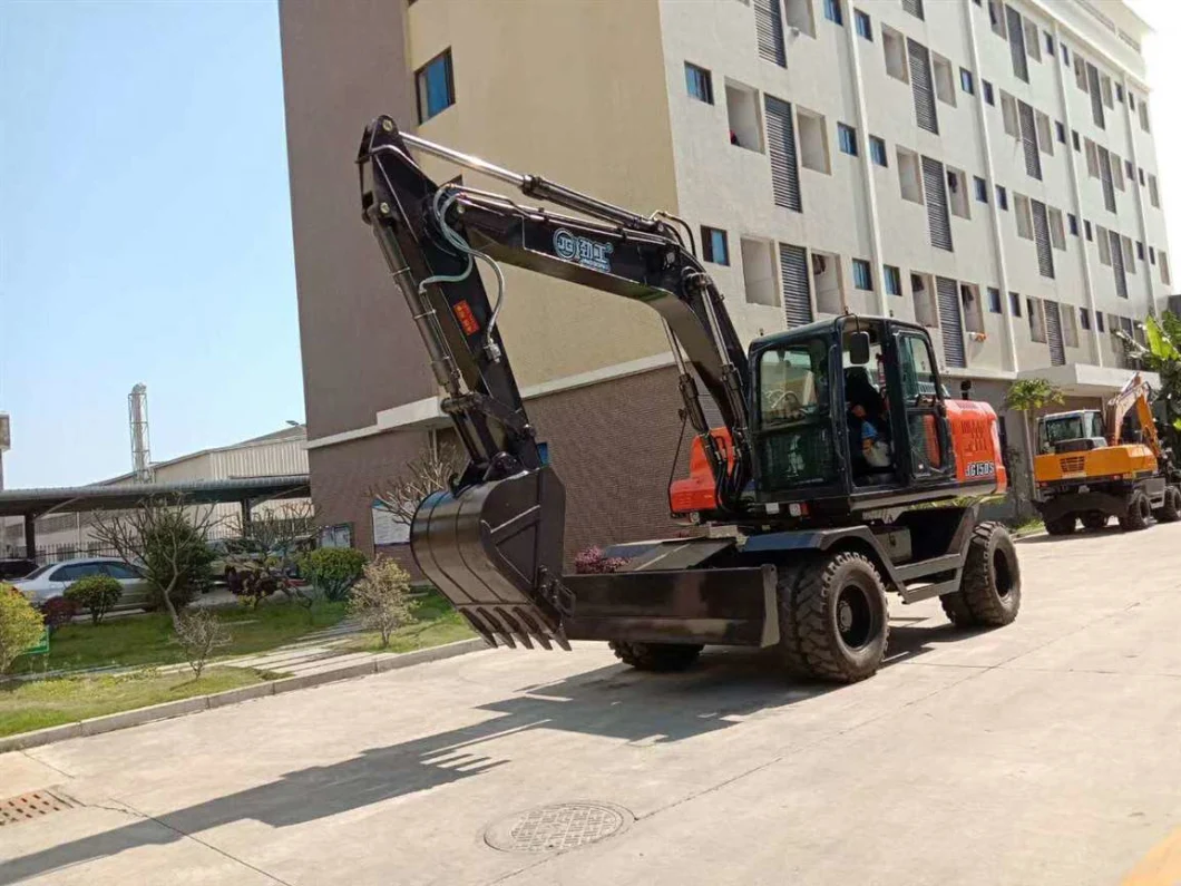 Chinese Excavators 6ton, 8ton, 13ton Digger Earth Moving Machinery Hydraulic Wheel Excavator