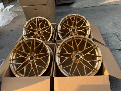 Alloy Wheels Forged 18 19 20 21 22 23 24inch Gold Chrome Duo Color Wholesale Alloy Car Rims 5 Hole 5 Spoke Car Aluminum Alloy Wheels Rim
